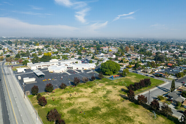 Ramona-Alessandro Elementary offers a sprawling campus when viewed from above.