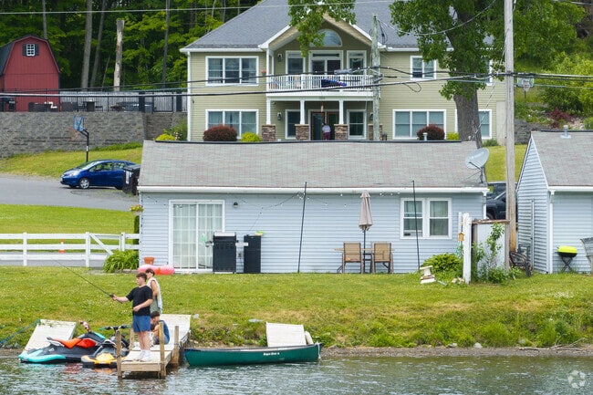 Friends can slow the pace and fish together at Snyder’s Lake in North Greenbush.