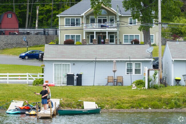 Friends can enjoy slowing the pace down and do some fishing together at Snyder's Lake.