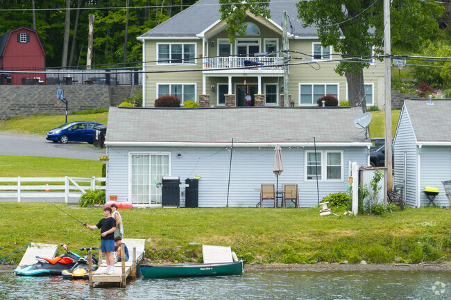 Friends can enjoy slowing the pace down and do some fishing together at Snyder's Lake.