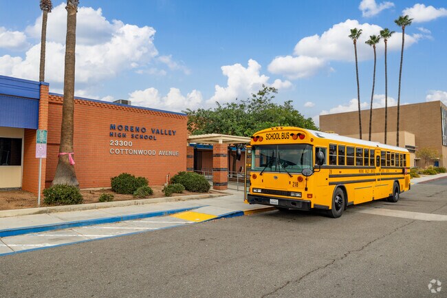 A welcoming entrance is seen at Moreno Valley High School.