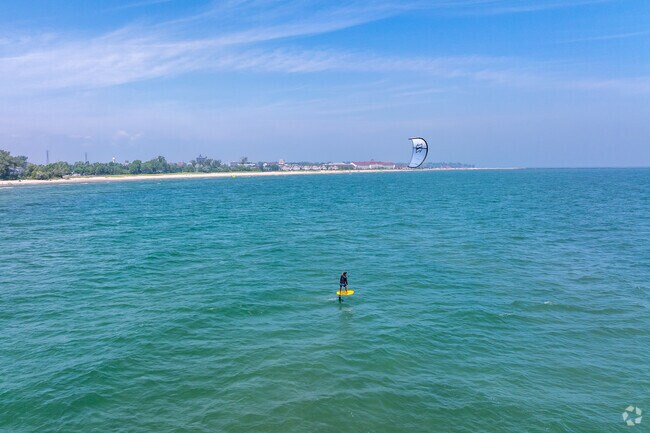 Lakeview residents enjoy the Lake Michigan shoreline, where kite surfing is a popular activity.