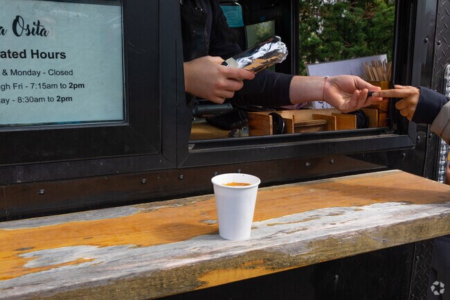 Enjoy lattes and burritos at La Osita food cart on 122nd Ave in Mill Park.