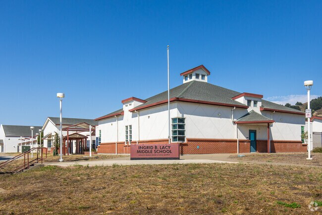Ingrid B. Lacy Middle School  sits near the coastline in Sharp Park.
