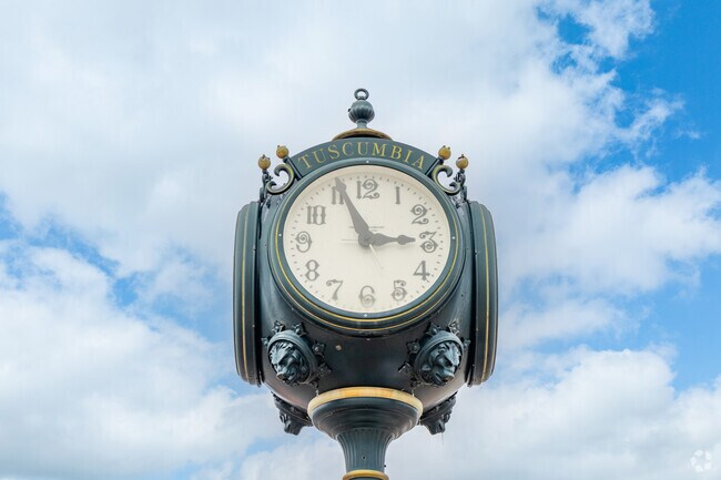 The Tuscumbia Clark Clock anchors the Historic Downtown on Main Street.