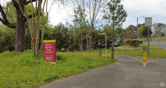 Little Rock Trail is a shaded path in Olde East Raleigh that's great for running and walking.
