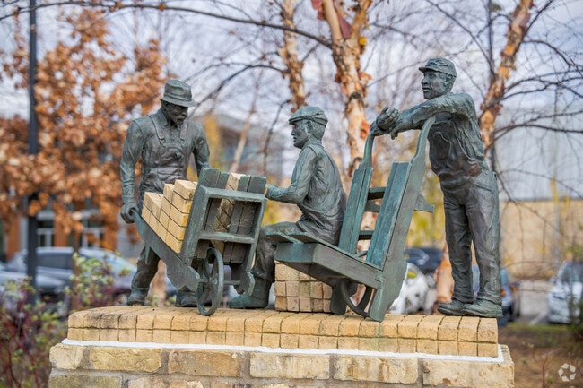 A Brick Sculpture references Chaskas's History.