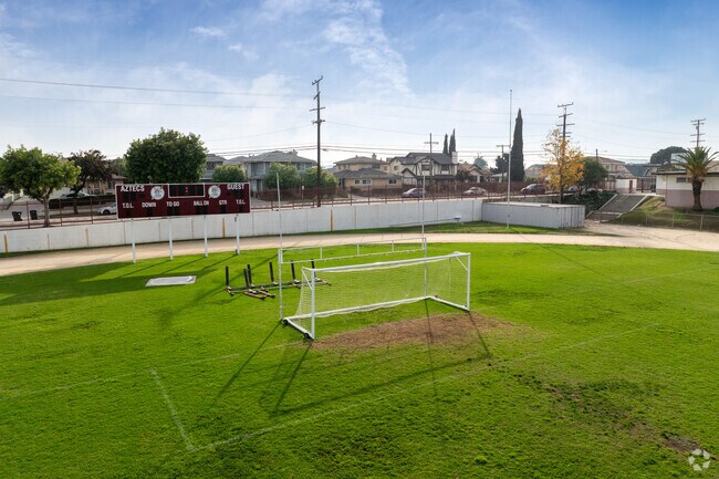 Mark Keppel High School ha s a soccer field.
