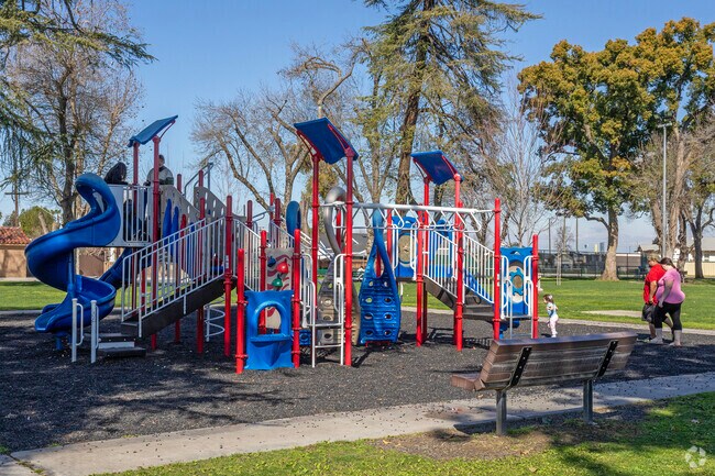 Kids can get some exercise on the playground at Panzak Park in Fowler.