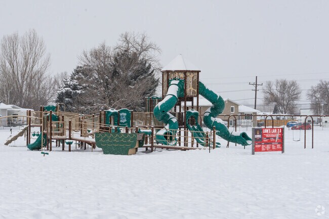 Lockwood children love to play in the nearby Lion's Lair Park.