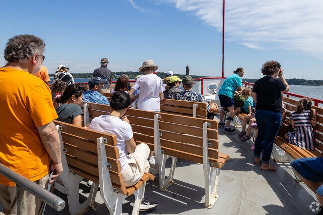 Tourists see the sights on the way to Chebeague Island.