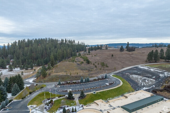 Northwest Christian Schools features a large parking lot beside the school.