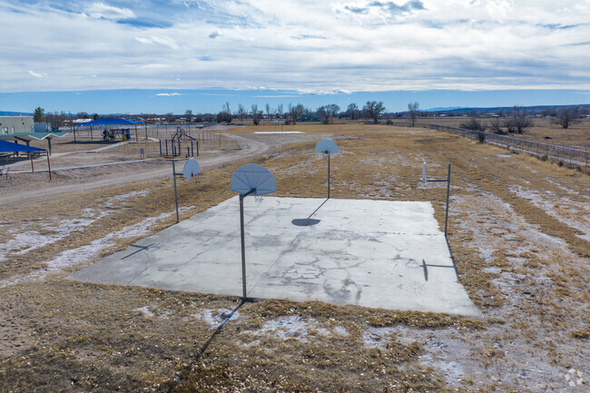 The basketball court at Gils Sanchez Elementary School.