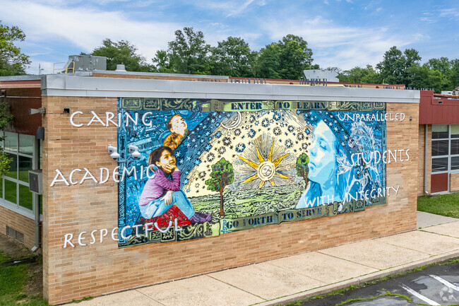 Mural at John A Carusi Middle School in Cherry Hill, NJ.
