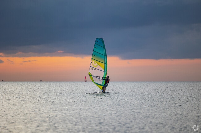 Salvo locals enjoy windsurfing at popular spots along the Pamlico Sound in the Outer Banks.