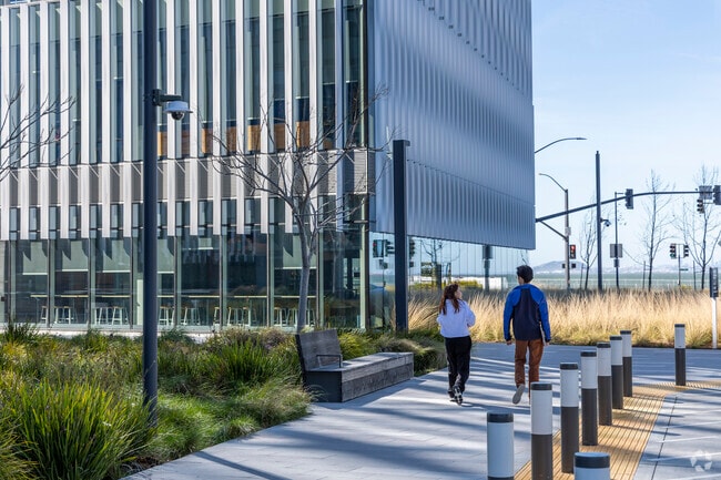 Bayfront is home to many tech businesses with modern outdoor campuses for employees to enjoy.