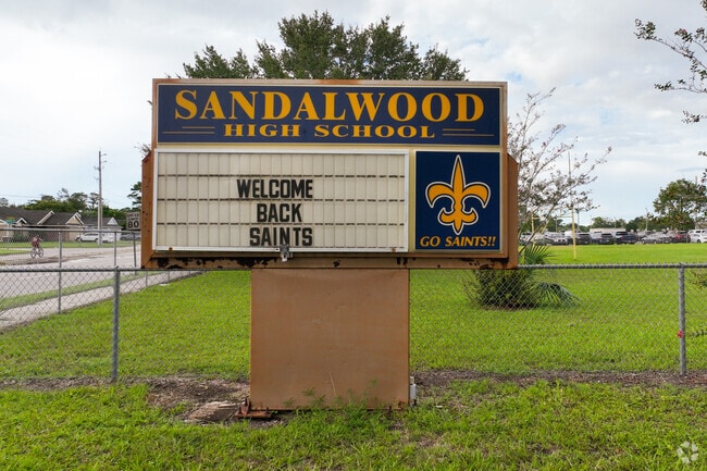 Sandalwood High School serves students in 9th grade through 12th grade.
