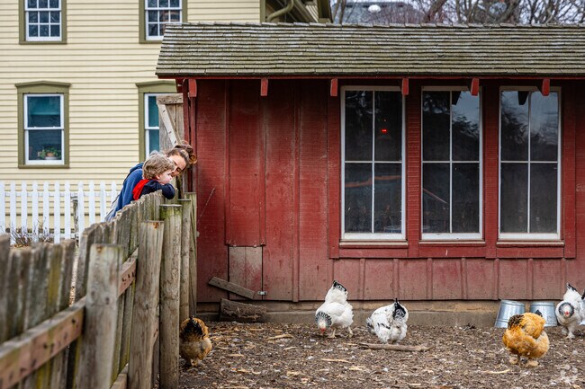 Interact with the farm animals at Volkening Heritage Farm in Olde Schaumburg.