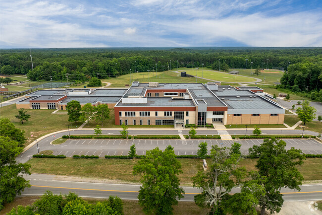 An aerial view of Powhatan Middle School.