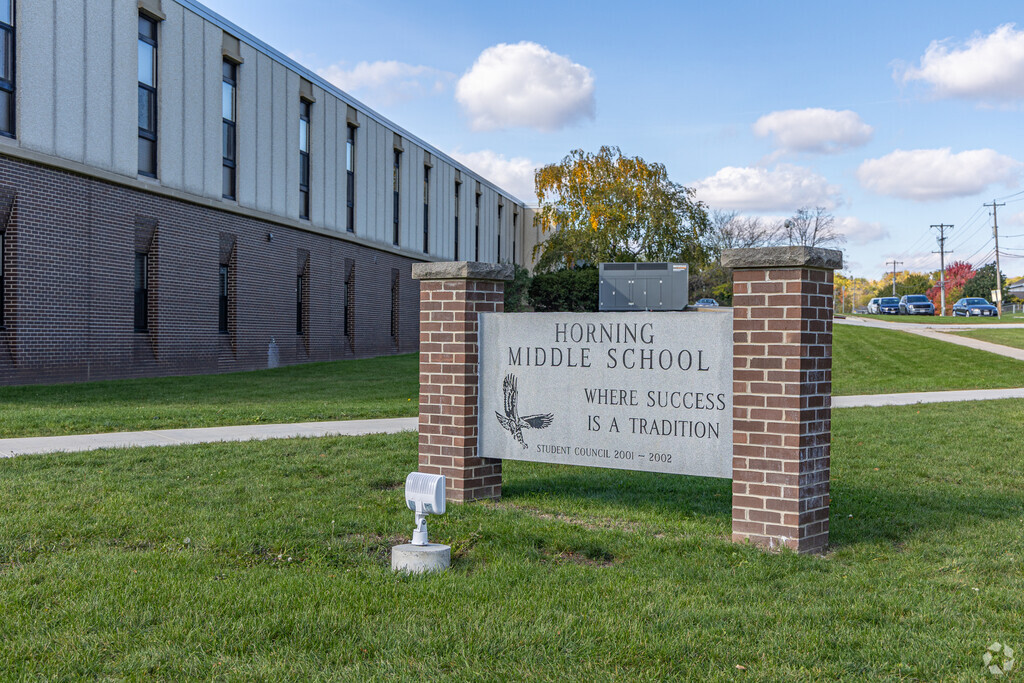 The entrance sign at Horning Middle School.