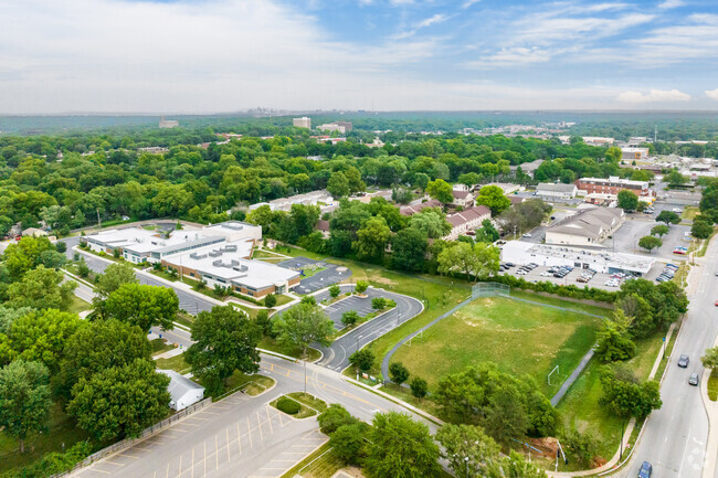 This is an aerial look at Crestview Elementary School.