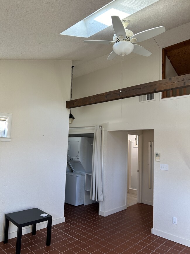 View from living room towards kitchen area