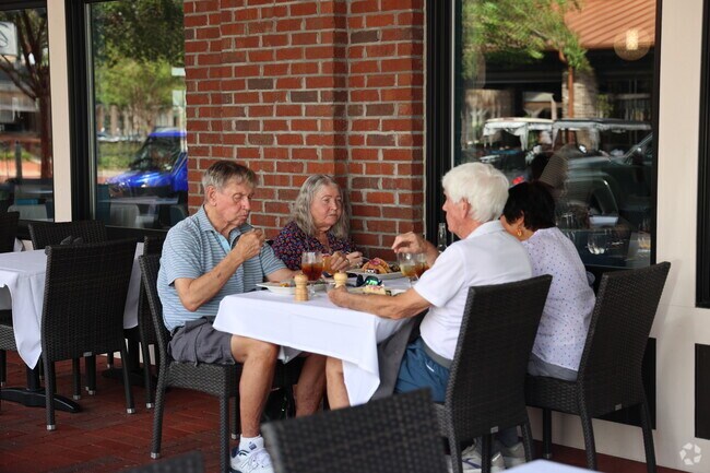 Village of Labelle restaurant goers have plenty of outdoor seating options at the town square.
