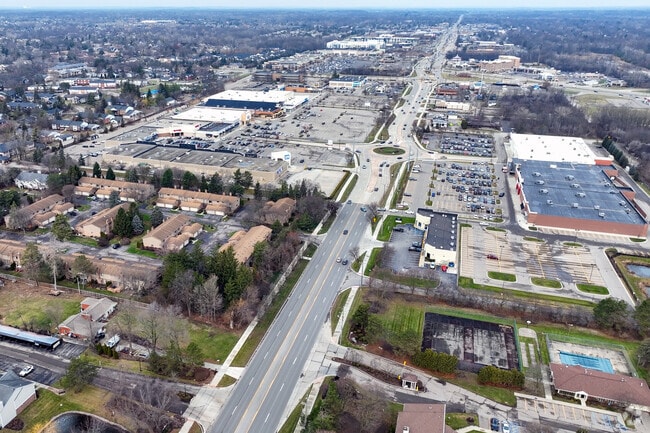 Major retailers and big box stores are located along Orchard Lake Rd. in Farmington Hills.