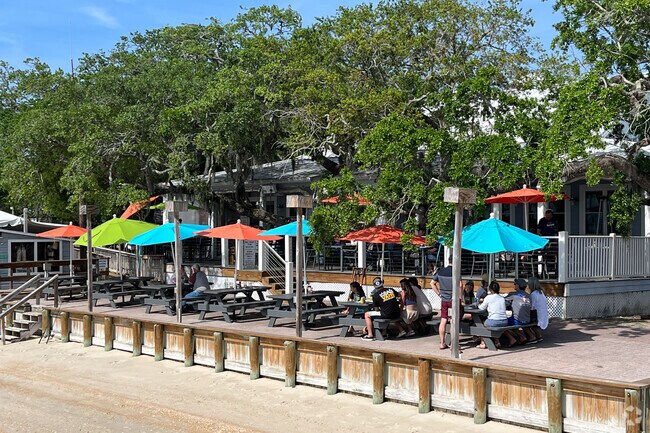 Locals enjoy Aunt Kates restaurant in Villano Beach, FL.