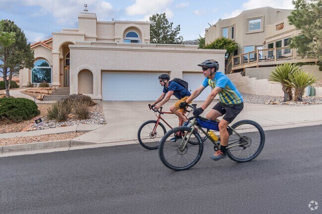 It's common to see people biking through the streets in Matheson Park.