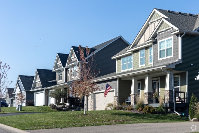 Homes in Eagan often have lush lawns and custom landscaping.