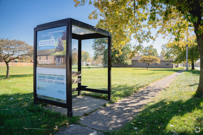 Bus stops like this one protect residents of Northwest Perry Township from the weather.