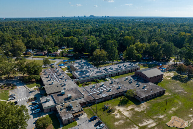 Overview of J.P. Thomas Elementary School's campus in Columbia, SC.
