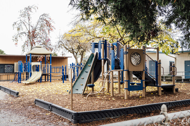 A playground of Garden Gate Elementary School in Cupertino, California.