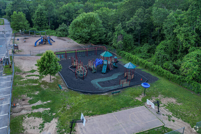 Henry E Warren Elementary School playground overview in Framingham.