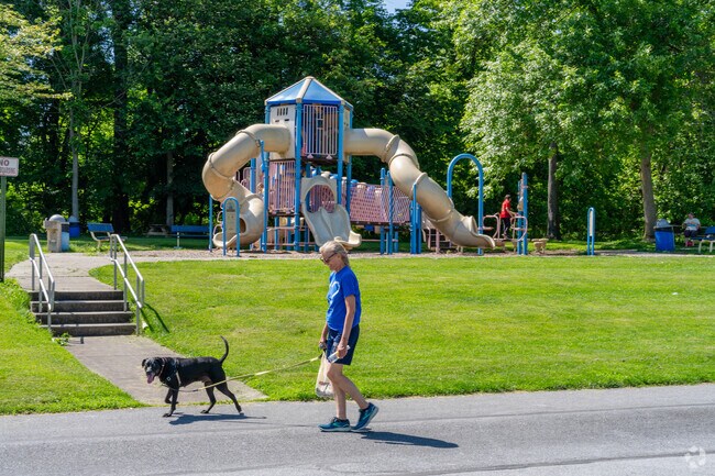 Playgrounds and walking trails are located at the New Cumberland Borough Park.
