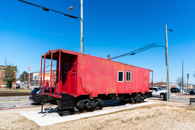 A red caboose resting near the city center is a nod to Dunn’s namesake, Bennett Dunn, an Atlantic Coast Line Railroad engineer.