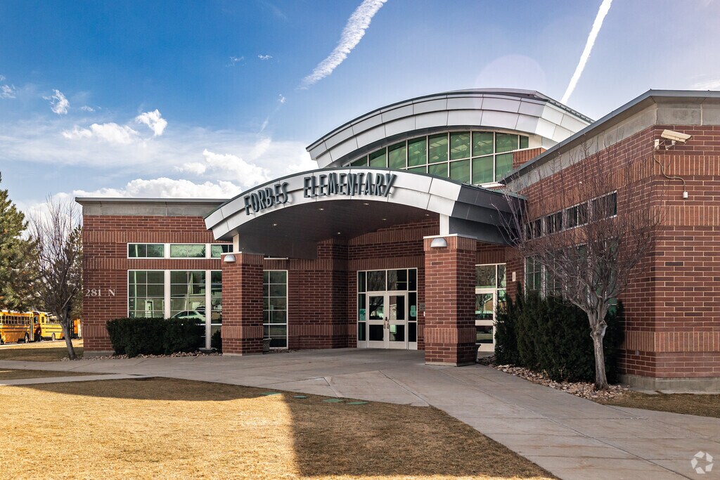 Forbes Elementary School has a grand brick entrance in American Fork.