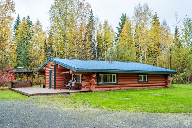 Salcha ranch homes often showcase a hybrid style of log cabin and ranch.
