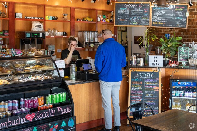 Swing by Sojourners Coffee & Tea in Virginia Village for an amazing cup of coffee.