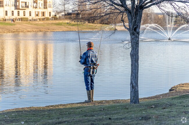 Josey Ranch Sports Complex features a pond for local fishing enthusiasts in Carrollton.