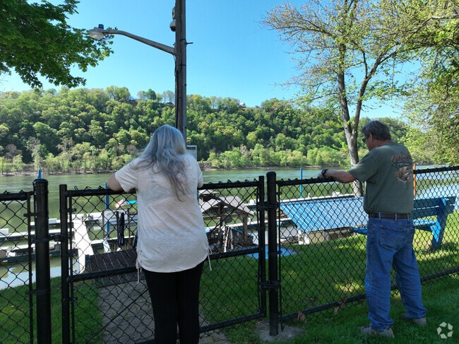 Residents day dreaming about summer on the Allegheny River in Brackenridge.