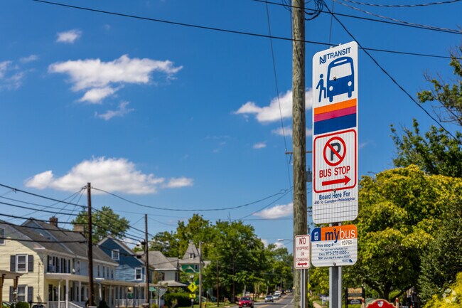 Catch a ride on the NJ Transit bus with stops along Main Street in Harrison Township.