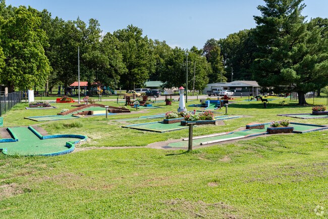 Active residents head to Howell Park for Little League sports, mini golf, and basketball courts.