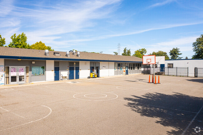 Bagby Elementary School has a few basketball courts for students to enjoy.