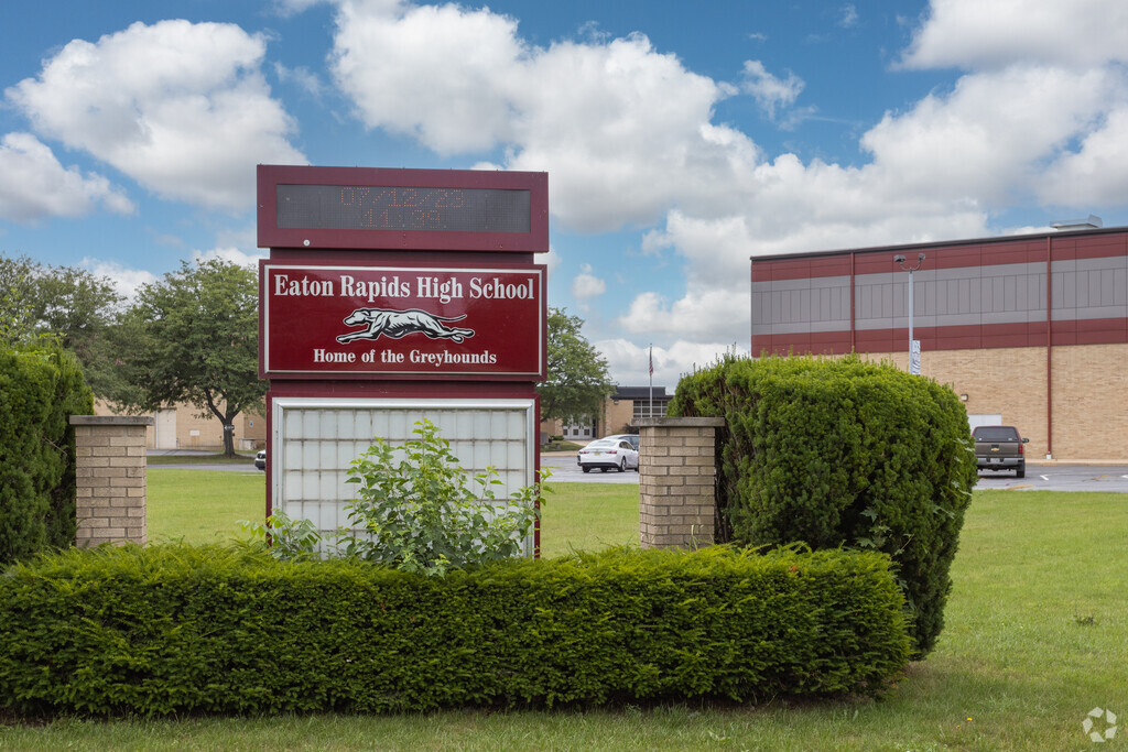 Entrance sign to Eaton Rapids High school part of Outer Eaton County.