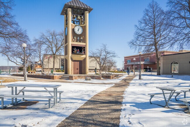There is a glockenspiel on Minnesota Street in New Ulm that plays music during the noon hour.
