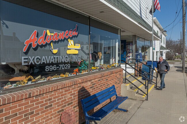 Jamestown's small commercial district offers salons, auto repair shops, and a post office.