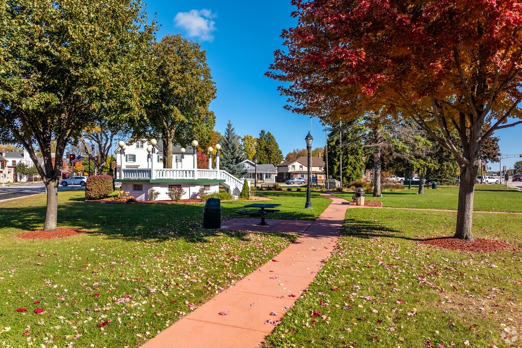 The picturesque Veterans Park in Saukville is host to farmers markets and evening music.