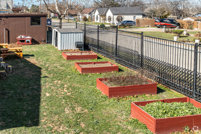 Students at Hommel Elementary School have the opportunity to practice gardening.